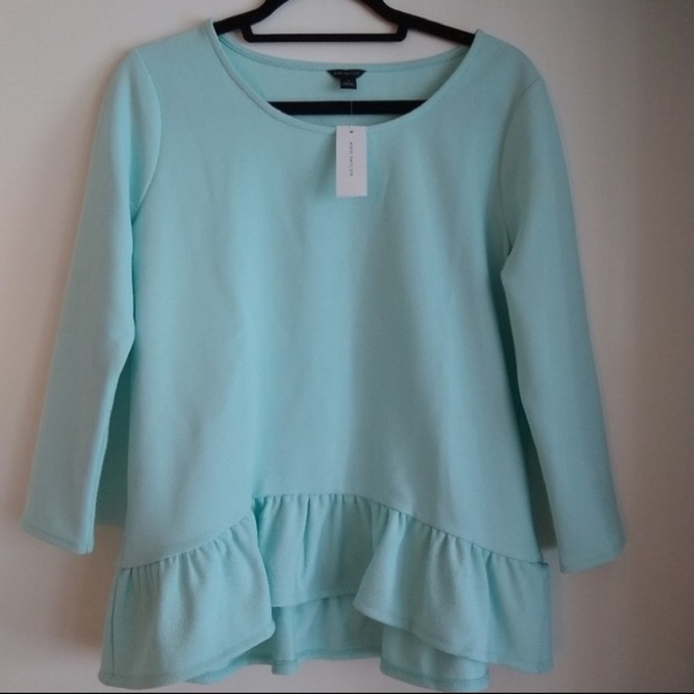ANN TAYLOR mint peplum top